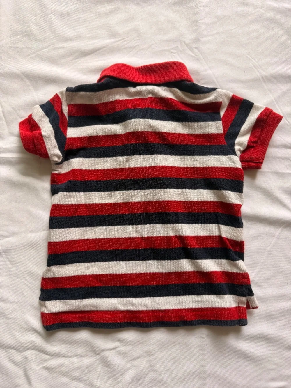 Polo Ralph Lauren Infant Boys Red White Navy Striped Polo Shirt 12m - Picture 4 of 4